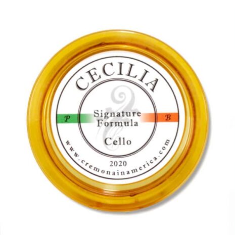 Le logo de la colophane Cecilia Signature pour violoncelle