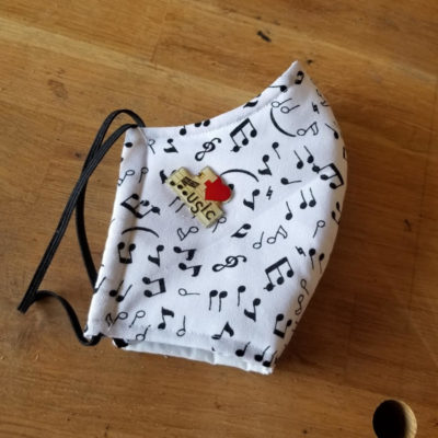 Masque de protection musical en blanc