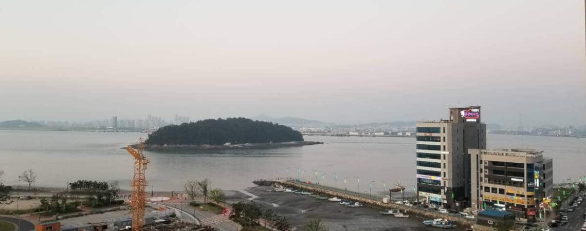 Le panorama depuis ma chambre lors de la quarantaine en Corée