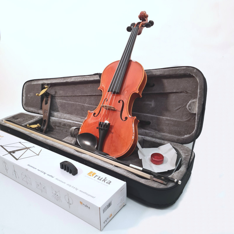 Violon complet pour enfants adultes 1/8 1/4 1/2 3/4 4/4 violon pour  débutant avec étui, colophane, archet, cordes, violon d'entrée de gamme