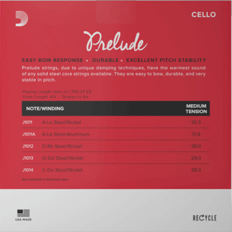 D'Addario Prelude pour violoncelle Medium
