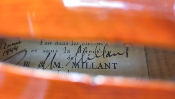 Violon R&M Millant Paris 1944 - Etiquette Violon R&M Millant Paris 1944 - Etiquette
