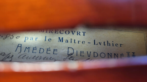 Violon Amédée Dieudonné - Mirecourt - 1941 - étiquette